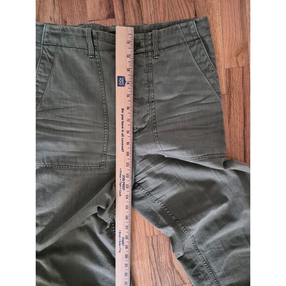 J. Crew Foundry Pant in Herringbone Spanish Moss Green | Size 8 Relaxed Utility - Picture 7 of 14
